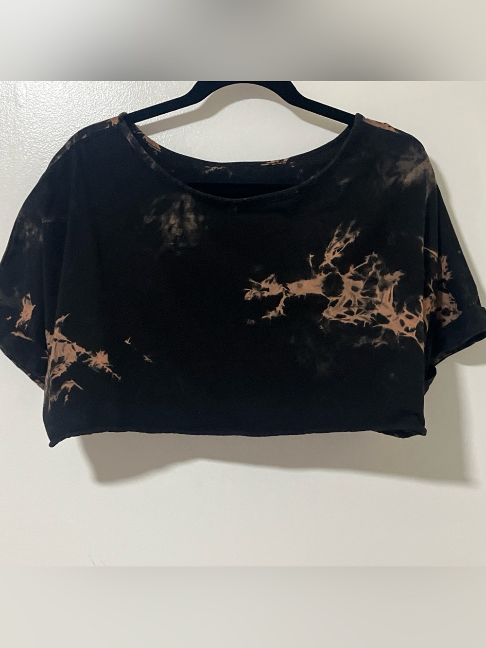 Black and Brown Tie-Dye Cropped Top